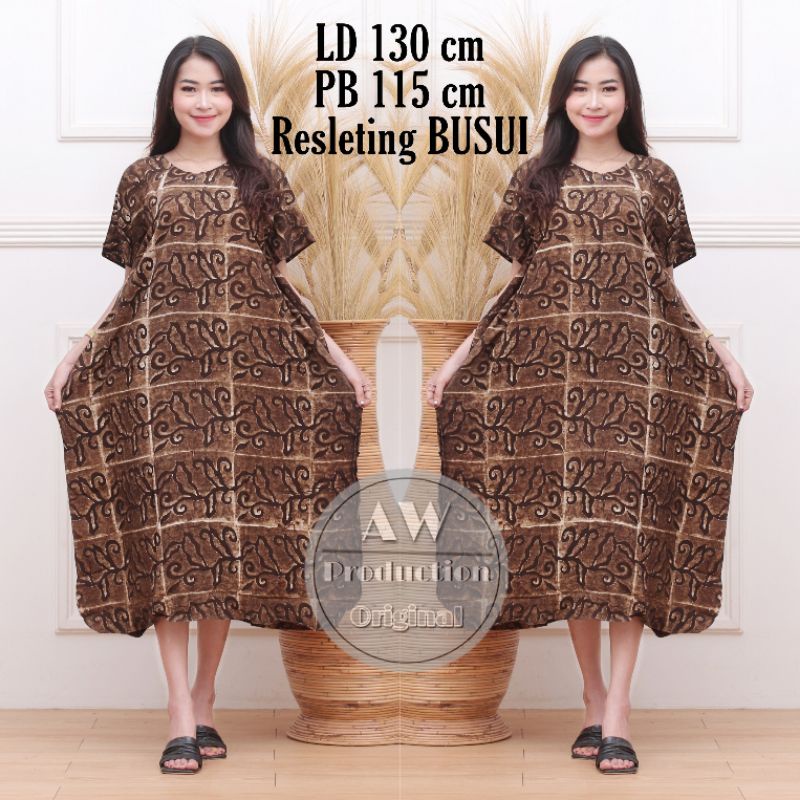 Daster Lowo Kekinian Motif Sogan Jumbo LD 130 CM Busui Resleting Depan Homedress Rayon Premium Adem