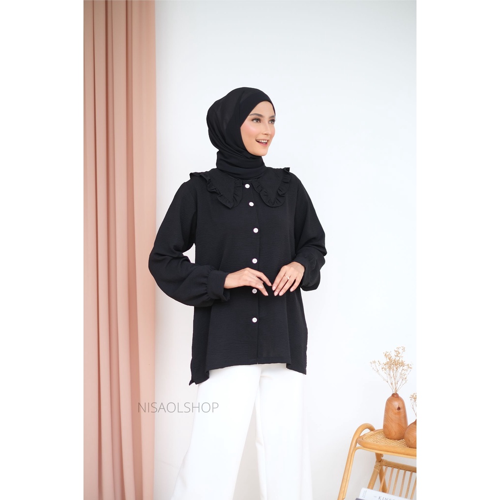 MEGAN BLOUSE - BLOUSE CRINKLE- PAKAIAN WANITA  - BISA COD