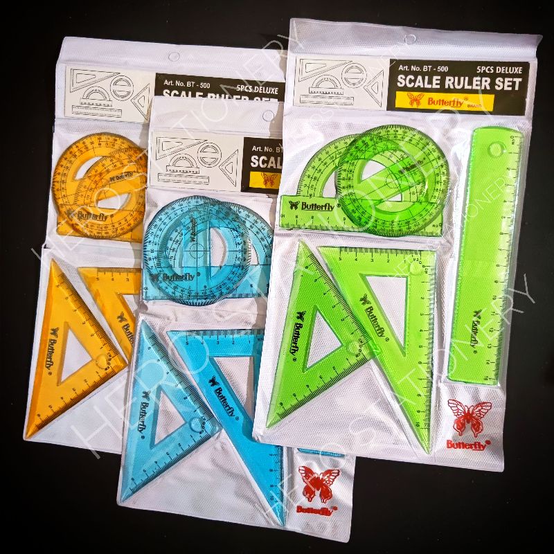 

Set penggaris siku busur protractor butterfly BT-500