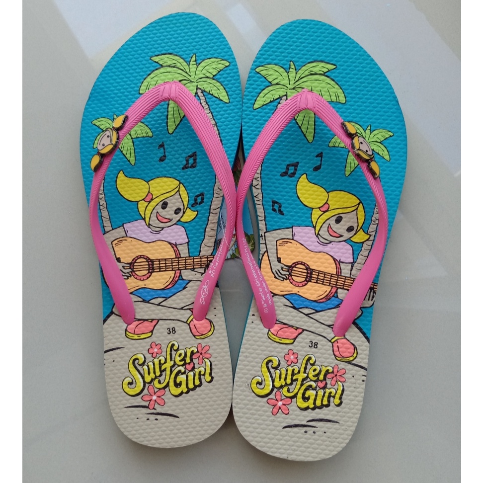 Sandal Jepit Ando Surfer Girl Turkis-Fusia (Size 38)
