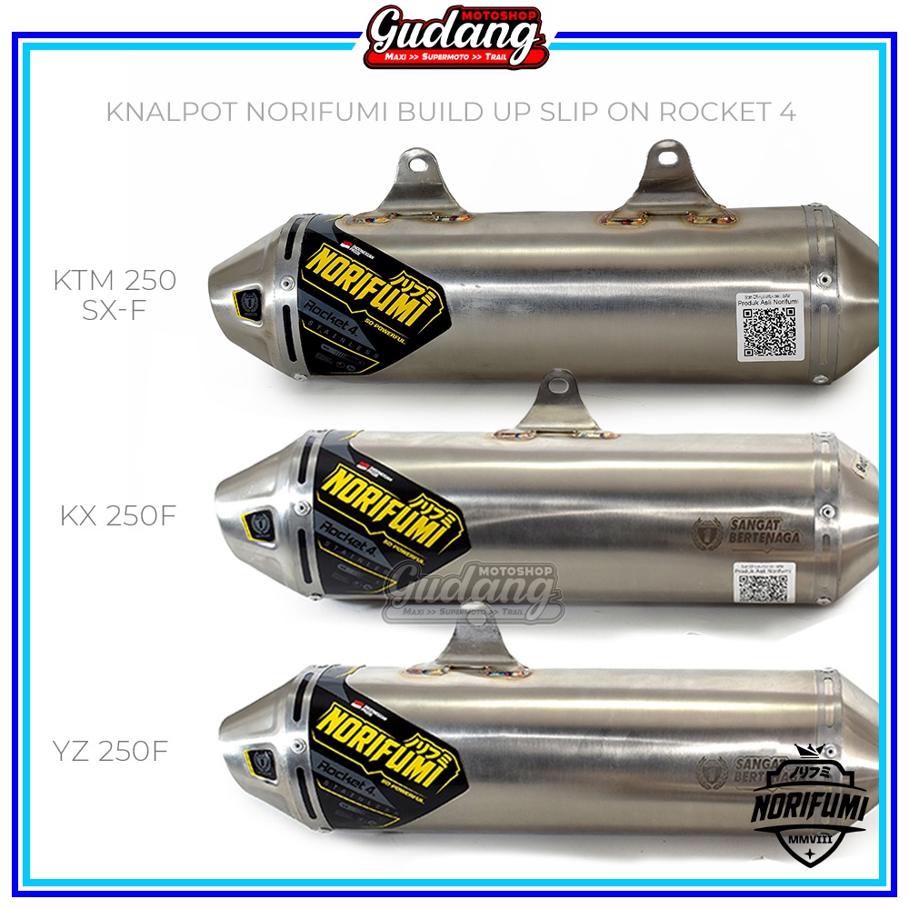 Knalpot Norifumi Bulid Up Slip On Rocket 4 KTM 250 SX-F KX 250F YZ 250F Original Norifumi