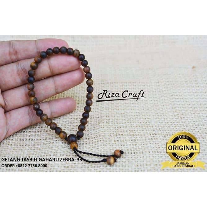 HARGA SPESIAL EXCLUSIVE Gelang Tangan Tasbih Kayu Gaharu Asli Wangi motif Zebra Kal