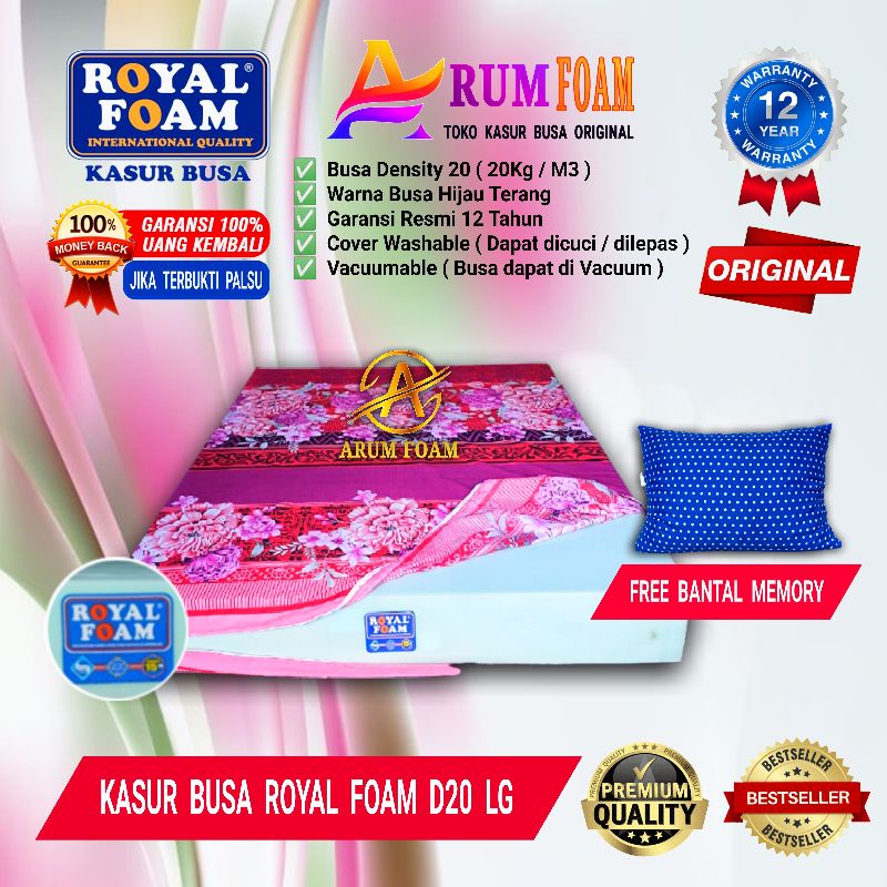 KASUR BUSA ROYAL FOAM D20 LG ORIGINAL. TEBAL 15Cm, 20Cm & 30Cm