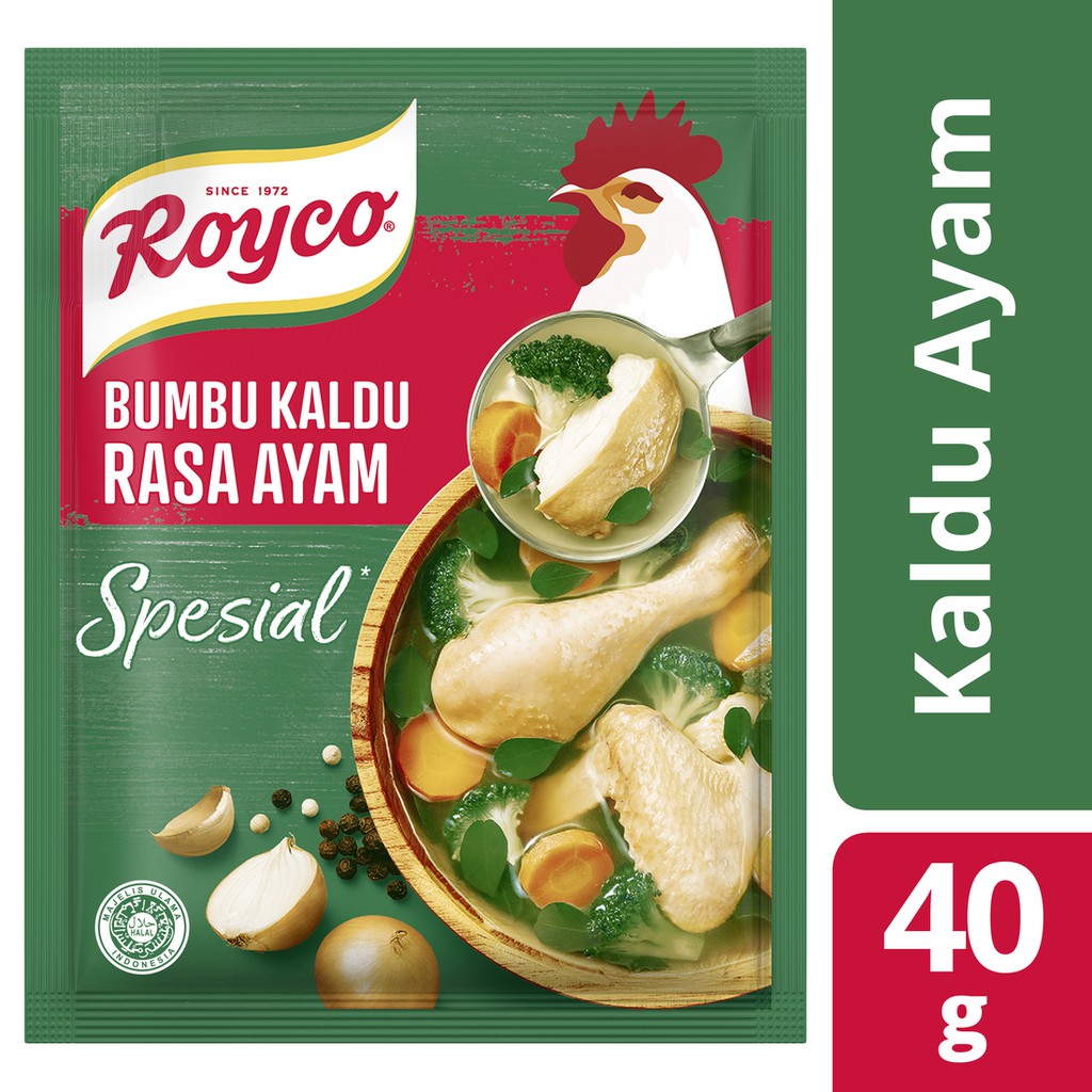 

Royco BUMBU KALDU SPESIAL Penyedap Makanan, Penyedap Rasa AYAM Tanpa Penguat Rasa 40G