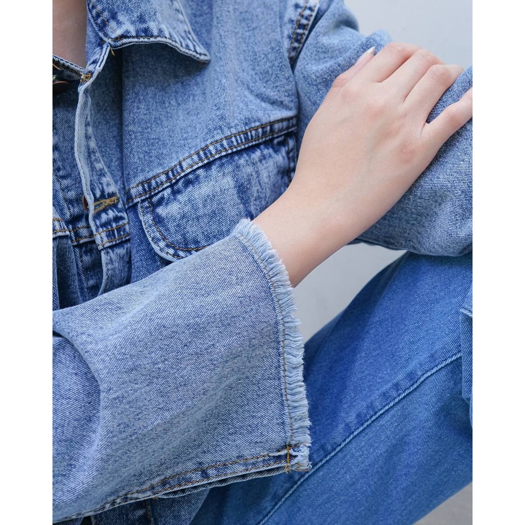 2 WARNA - BORA Crop Oversized Jacket Jeans / Denim Jacket