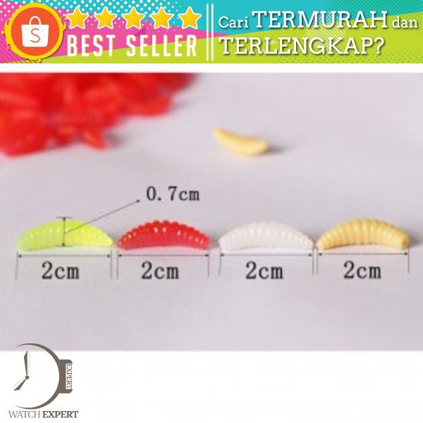 Umpan Pancing bentuk Cacing 50 PCS - WD-160  Merah