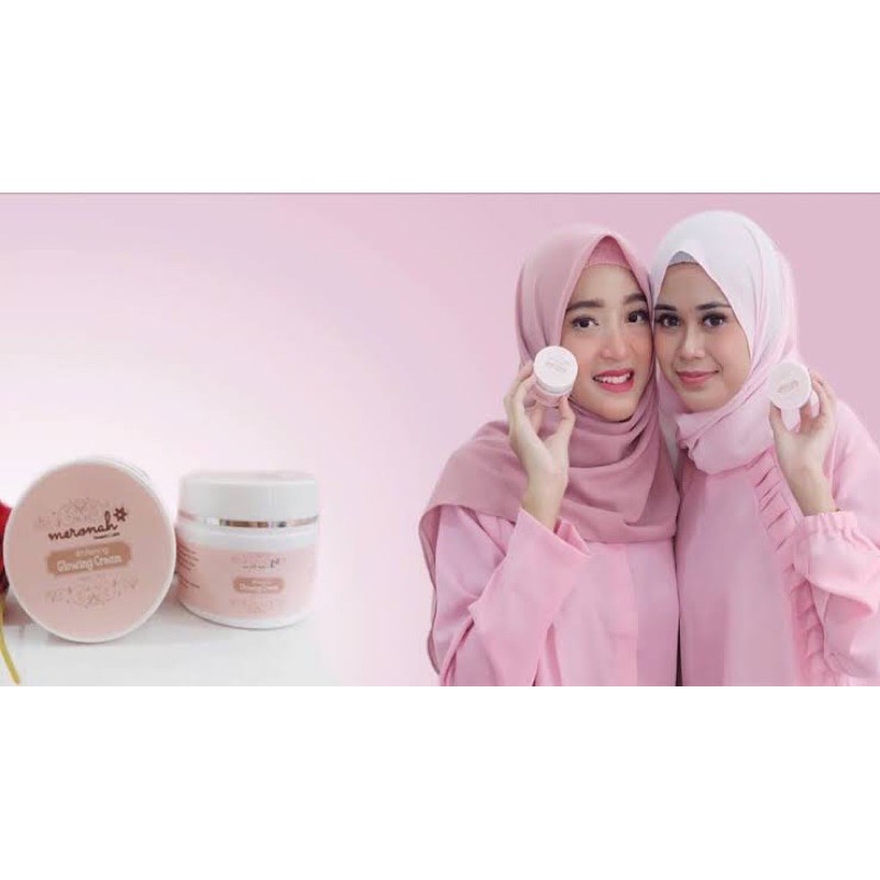 Meronah whitening glowing cream 2in1 krim pelembab wajah glow