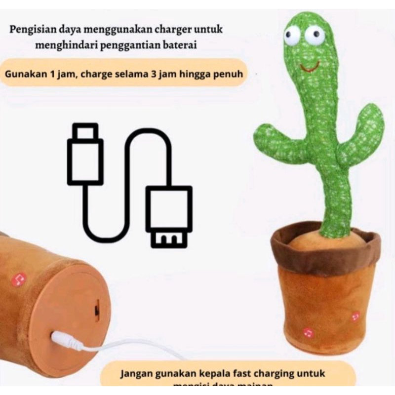 Boneka kaktus bergoyang bisa bicara boneka pintar mainan cactus