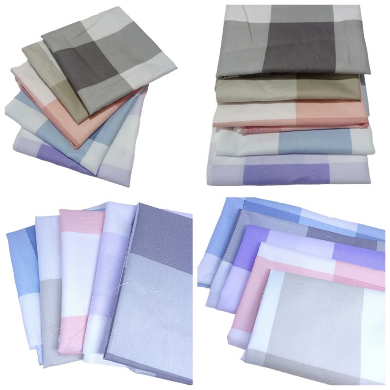 kain katun MIKROTEX Motif Kotak Besar Khaky