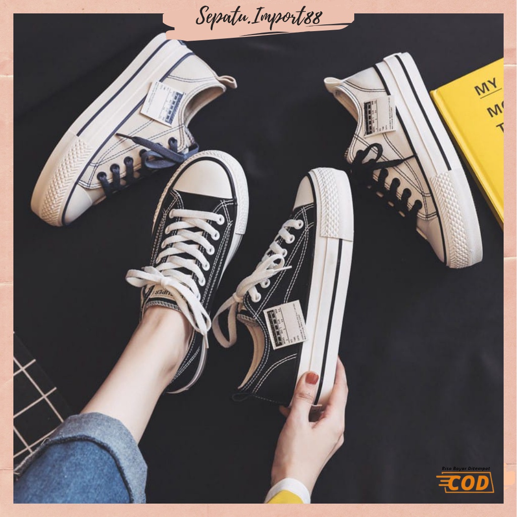 [SEPATU IMPORT88] Sepatu Sneakers Wanita Casual Wear ala Korea Import Kualitas Super Premium SP-555