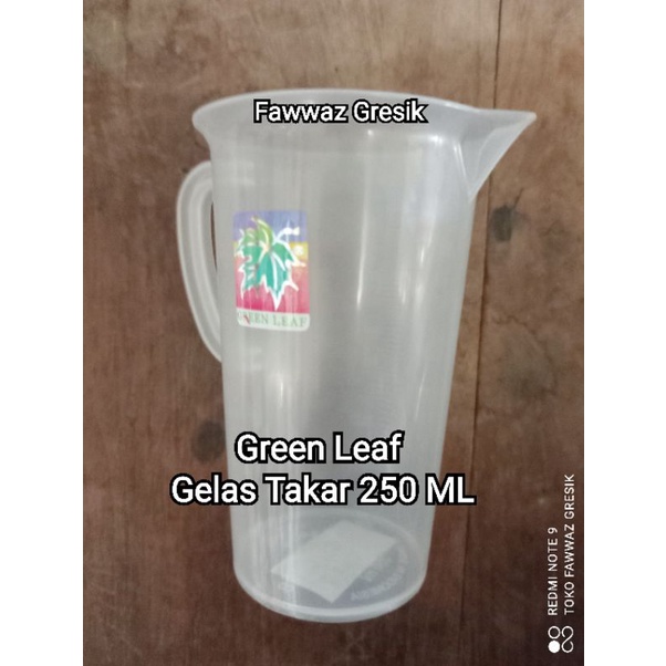 Gelas Takar Plastik / Gelas Takar 250ml / Gelas Takaran Plastik Green Leaf / Gelas Ukur 250 ml