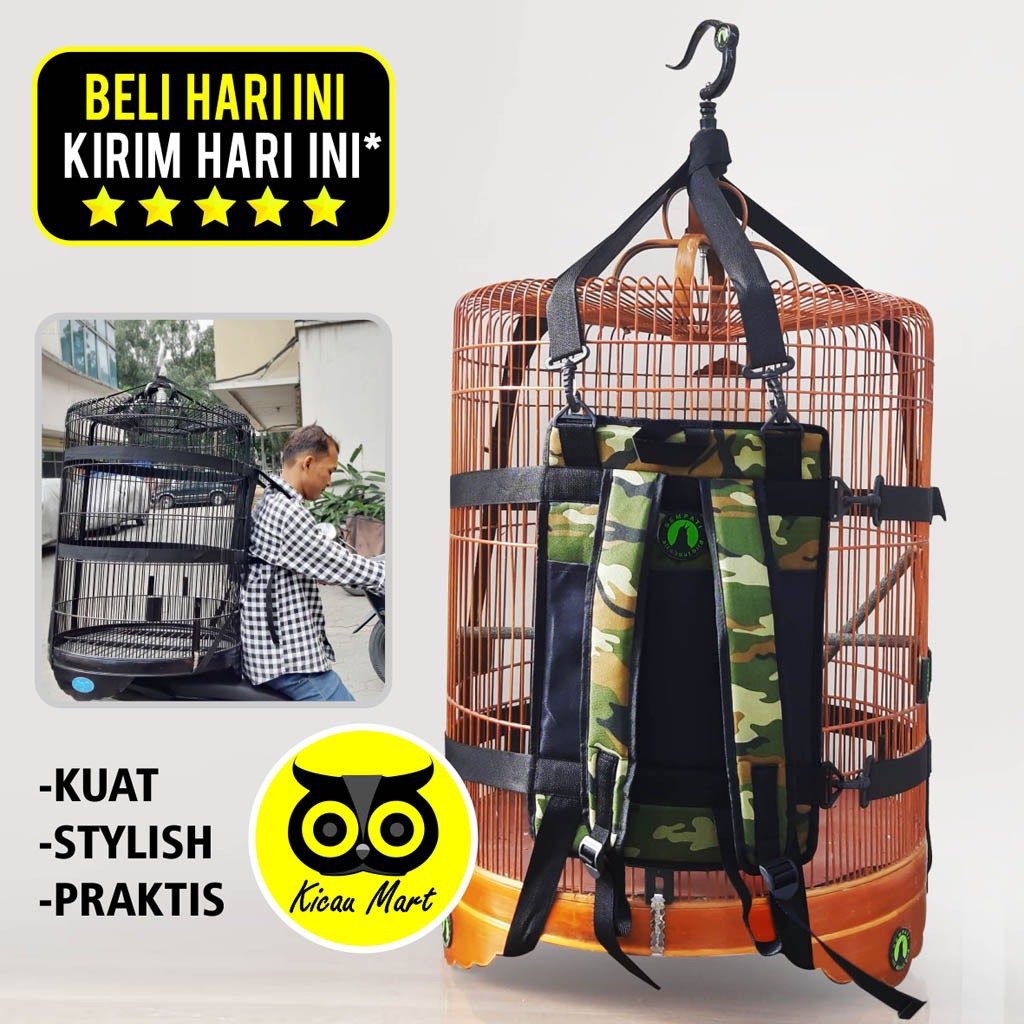 TAS BURUNG TAS GENDONG BAWA SANGKAR KANDANG MURAI KACER LOVEBIRD TAS 4 TALI BENTUK KOTAK SEMPATI TS4KT