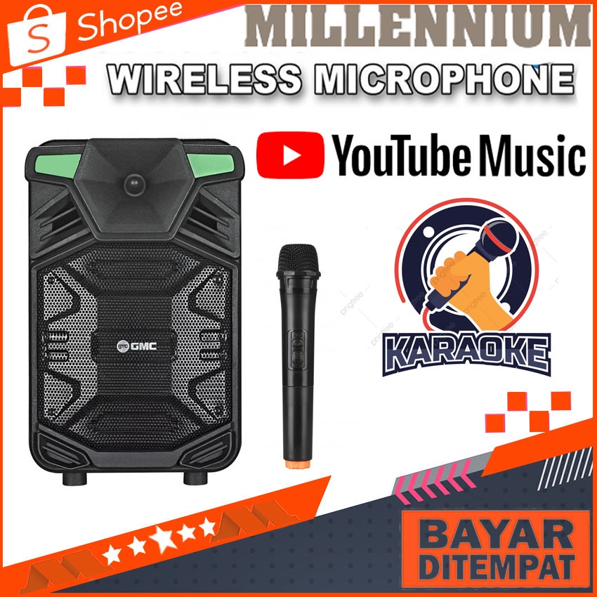 Speaker Bluetooth Indor Outdoor Portable Gmc 897K Plus Mic Wireless