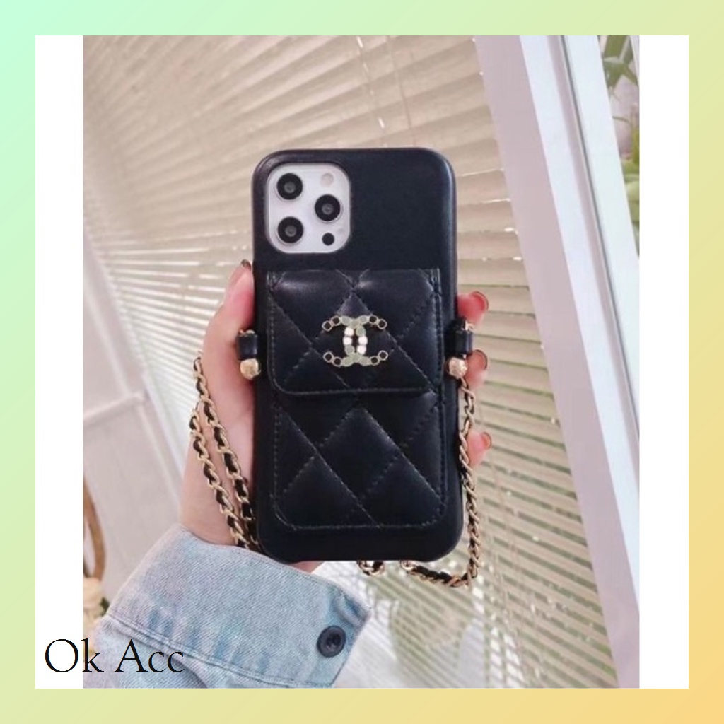 FH30 Pouch Kecil CHA*NEL + Tali Case Iphone X/Xs Xr Xs Max 11 11 Pro 11 Pro Max 12/12 Pro 12 Pro Max 13 13 Pro 13 Pro Max