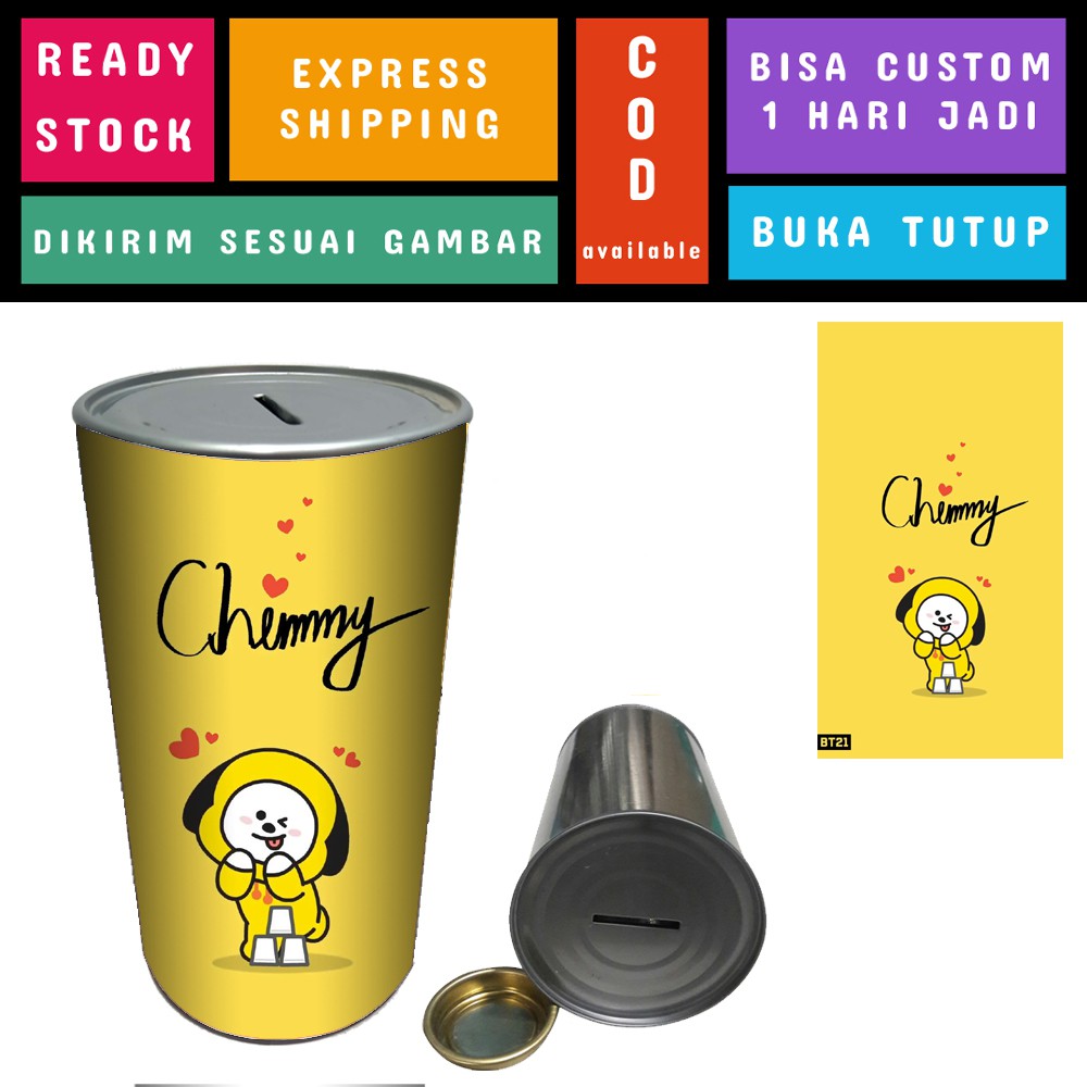 Baby Boom Celengan Kaleng Korean Kpop Buka Tutup Murah - BTS BT21 - Chemmy