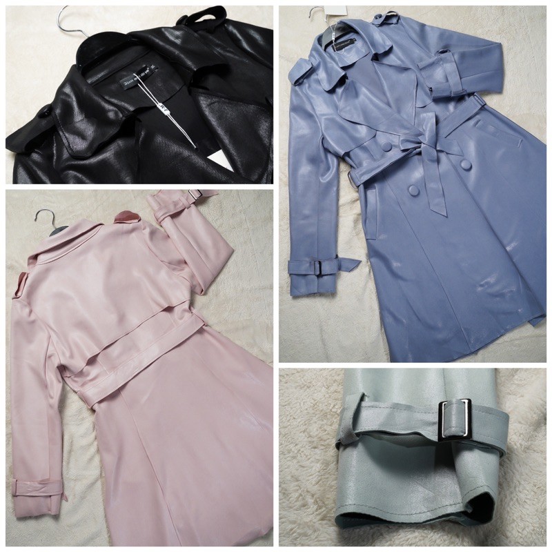OUTER COAT WANITA KOREA SLIMFIT BAHAN SUEDE SCUBA GLITTER
