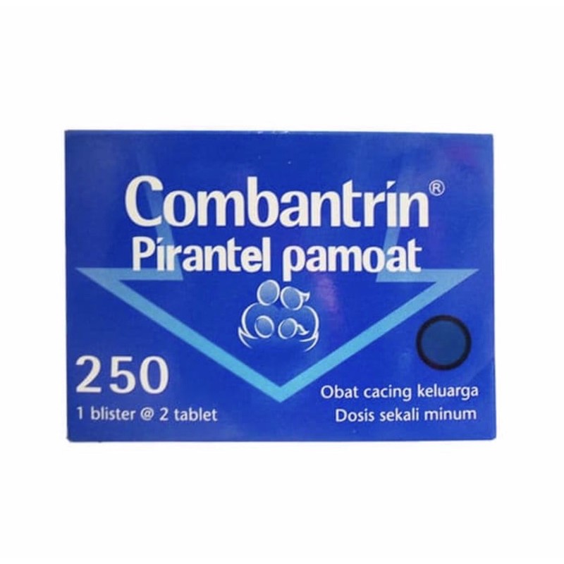 combantrin 250 mg strip 2 tablet ( obat cacing dewasa )