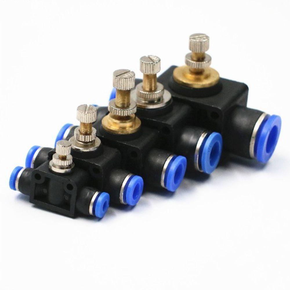 【 ELEGANT 】 Throttle Valve Push In Selang Air Adjust Valve Konektor Fitting Aliran Udara Pneumatic Valve