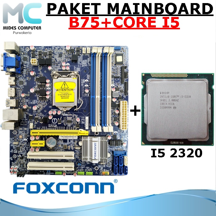 Paket Mobo Intel LGA 1155 B75 Dan Processor Core I5 Sandy bridge