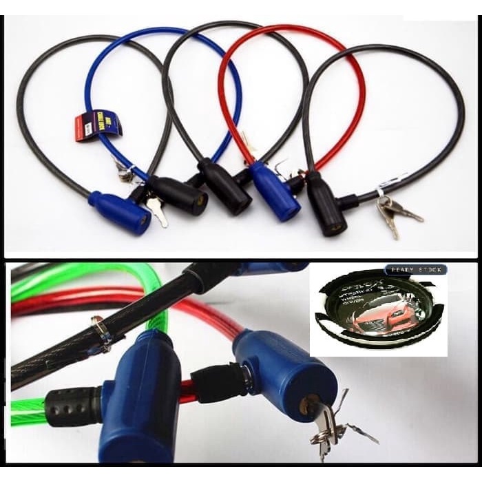 Kunci Gembok Ban Sepeda Helm Murah - Helmet Bicycle Lock Pengaman Helm Roda Cakram Motor Seling Baja