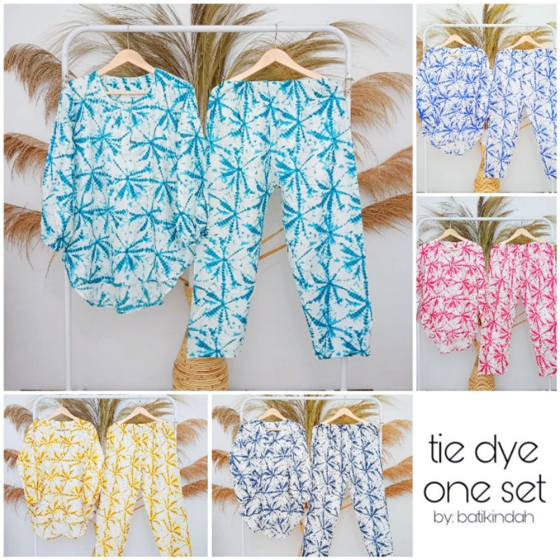 set tie dye rayon dewasa