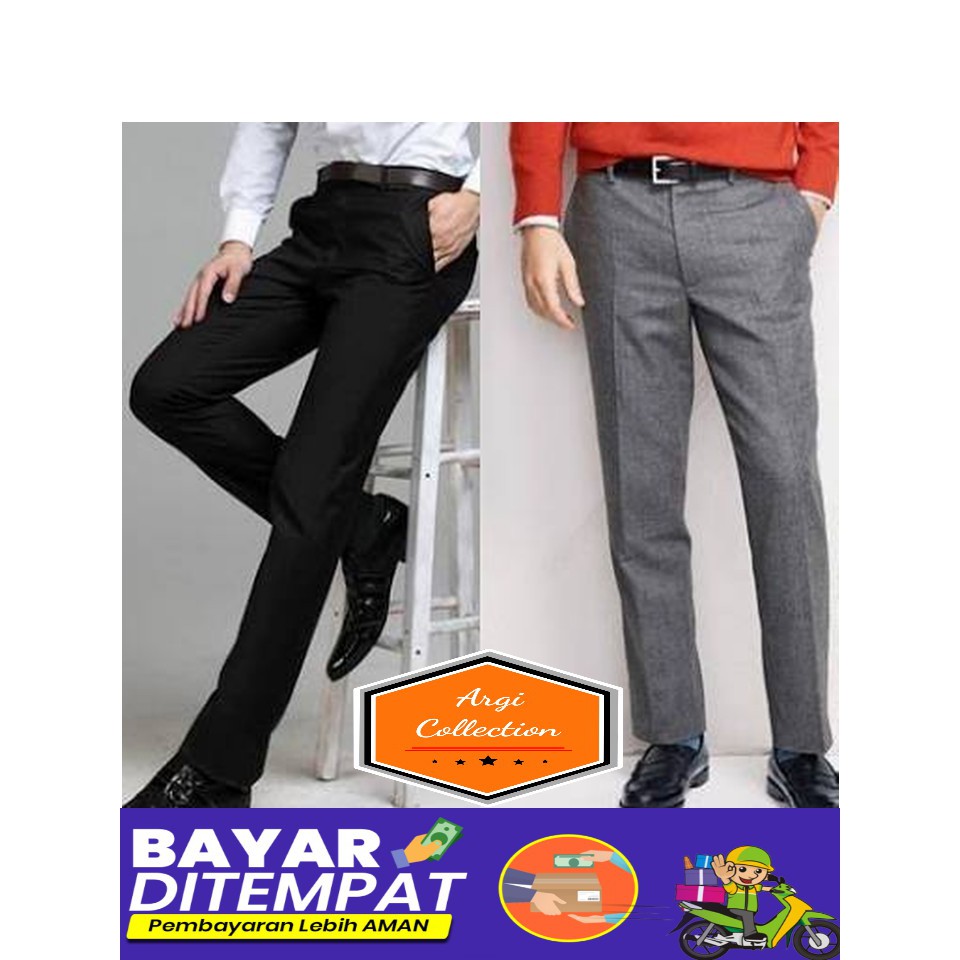 CELANA KANTOR FORMAL PRIA SLIMFIT BAHAN DASAR KAIN GABARDIN | WOOL