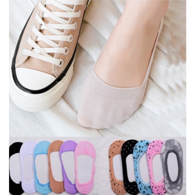 Kaos Kaki Wanita . Flat shoes-Invisible Socks.Hidden Socks Wanita Kaos Kaki Balet Renda Printing