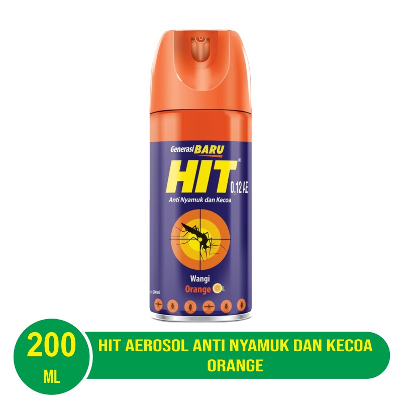 Hit Aerosol Anti Nyamuk Dan Kecoa Orange 200ml / 600ml