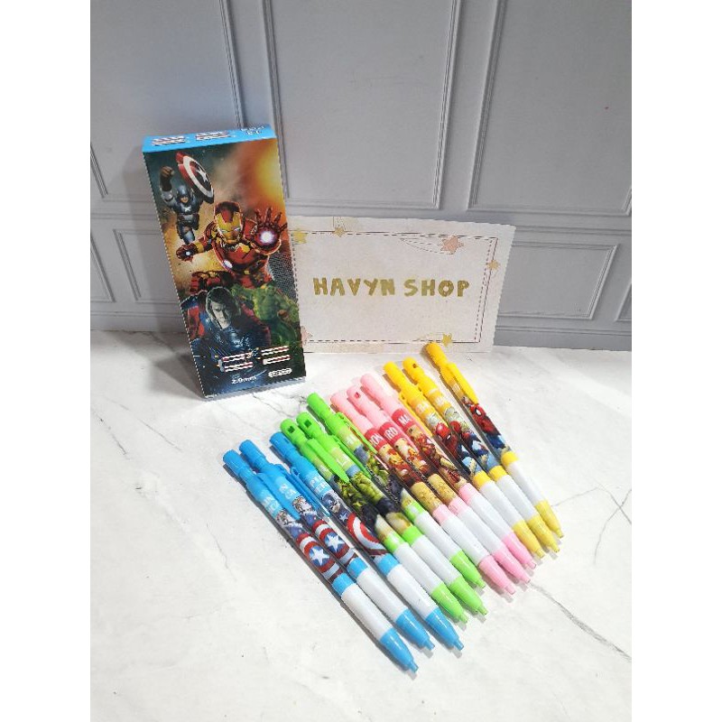 (12pc) pensil mekanik 2.0mm/pensil cetek/mechanic pencil/mek unicorn hrg per 4pcs-AVENGER