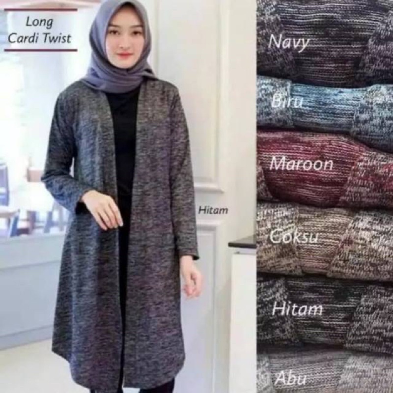 ABSTRAK LONG TWIS CARDIGAN PANJANG NINEBALL DR A474 STAYLE