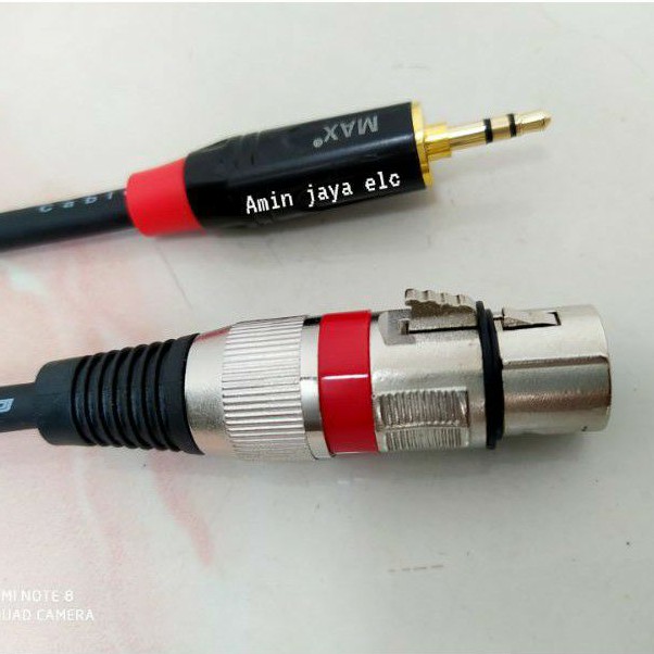 Jack xlr female to jack audio 3,5 plus kabel canare 2 meter