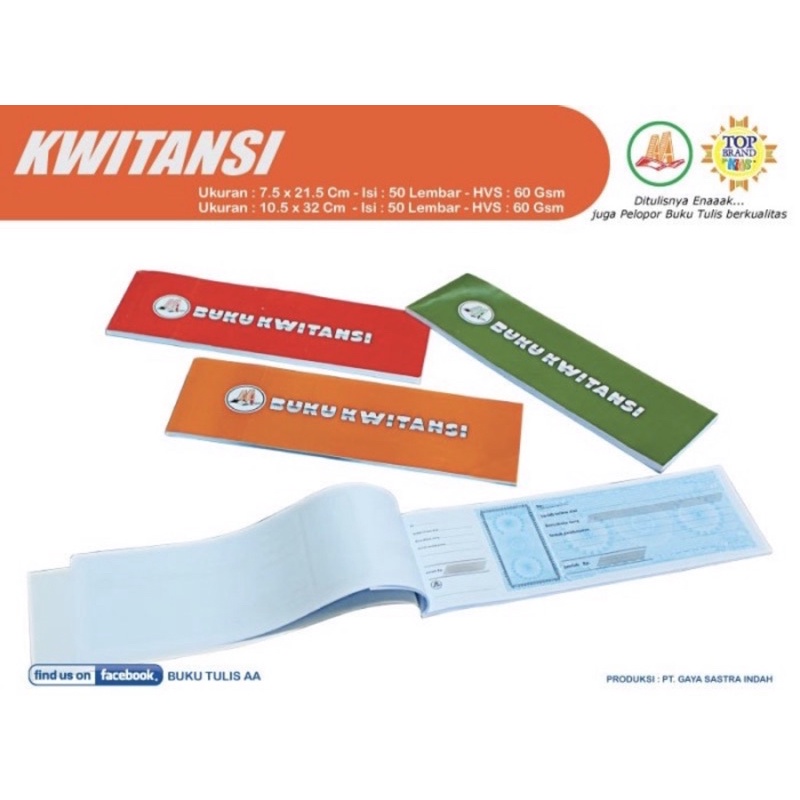 ( Ecer ) BUKU KWITANSI KIKY - AA - PAPERLINE - KECIL SMALL MINI / TANGGUNG SEDANG MEDIUM / BESAR BIG - NOTA SURAT LUNAS - PENAGIHAN UTANG BUKTI PEMBAYARAN