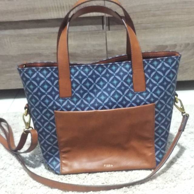 Fossil Darby Satchel Multi Blue