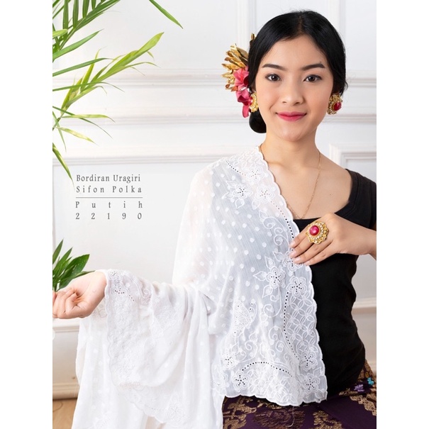 Kain kebaya bordir sifon polka/kain bordir uragiri