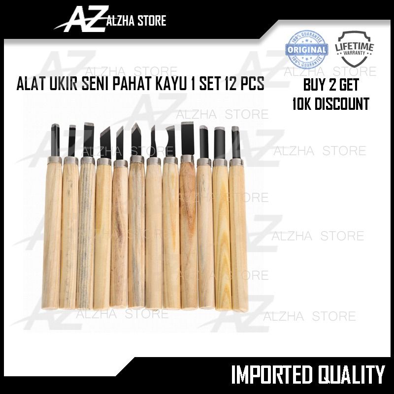 [BEST QUALITY] ALAT UKIR SENI PAHAT KAYU 1 SET 12 PCS