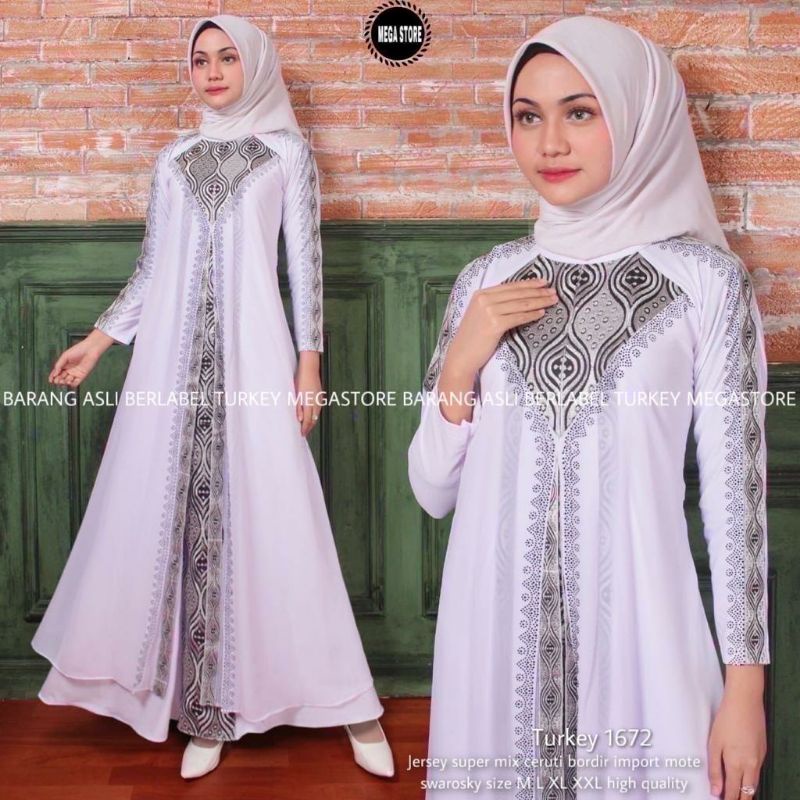 GAMIS TURKEY ABAYA PUTIH. ABAYA PUTIH BEST SELLER