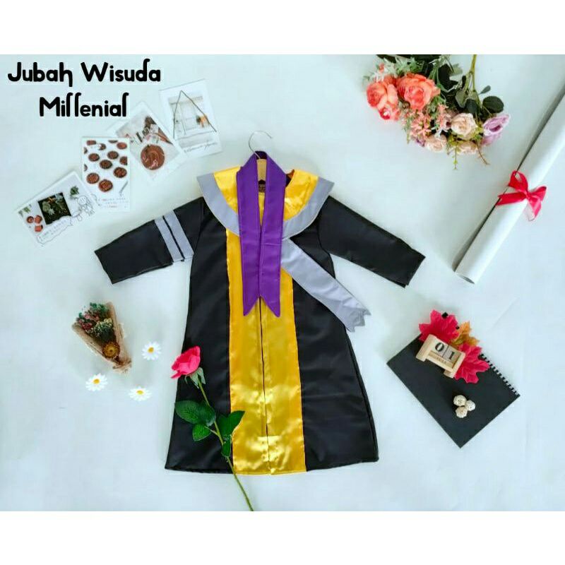 kostum jubah wisuda anak laki perempuan baju terusan bayi cewek cowok new born seragam sekolah TK SD