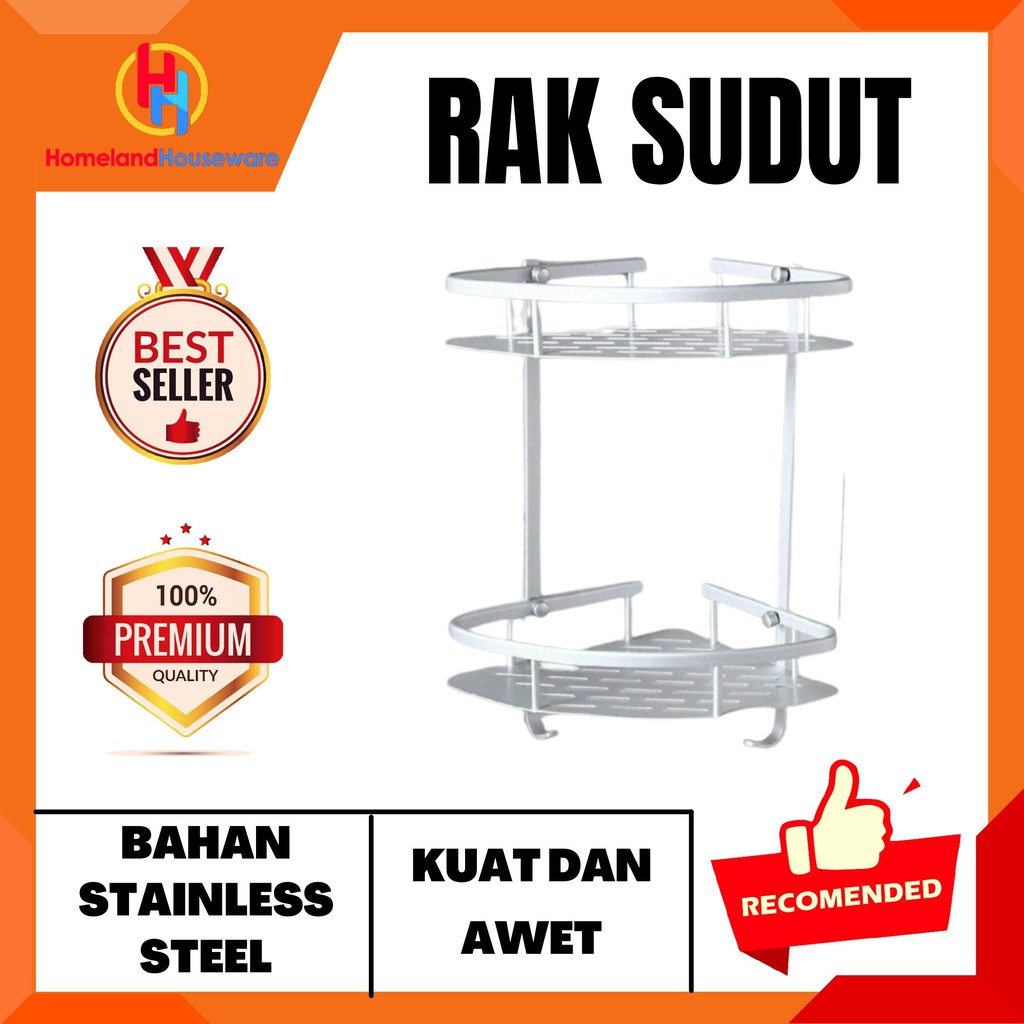 (SIAP KIRIM) RAK SUDUT KAMAR MANDI/ RAK STAINLESS STEEL/ RAK KAMAR MANDI/ RAK SEGITIGA