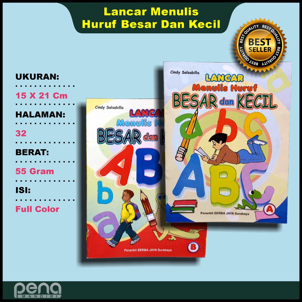 Buku Anak Lancar Menulis Huruf Besar dan Kecil A Serba Jaya