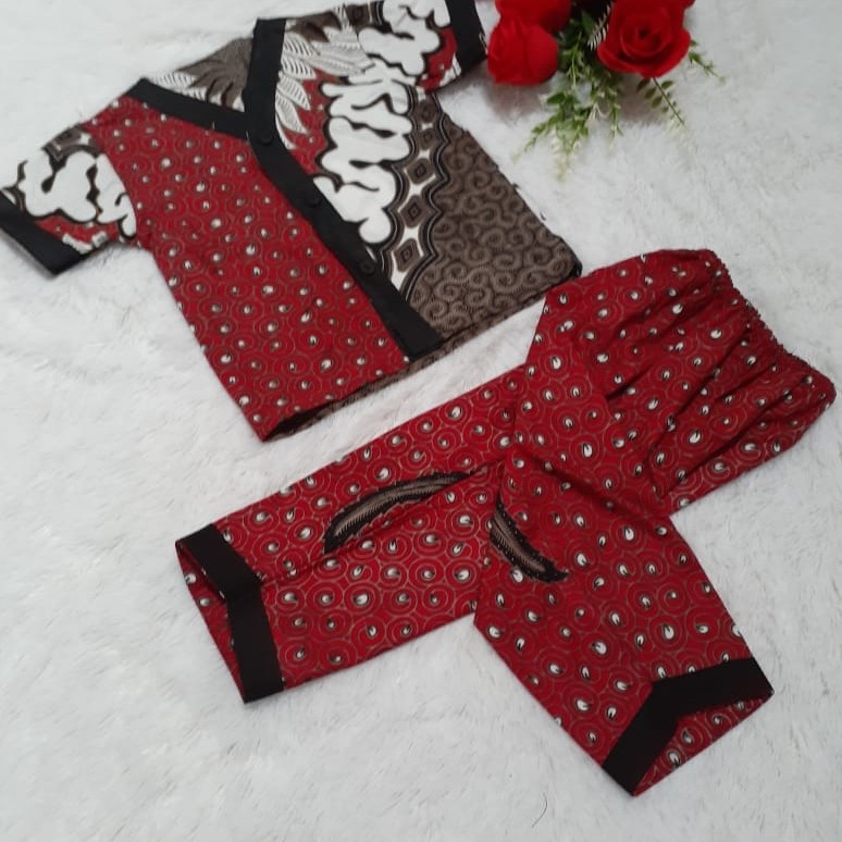 Setelan Batik Anak Baju Tidur Anak Motif Elegan,usia 1-5 Tahun Laki-laki, Perempuan.