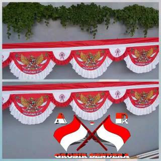 GROSIR BACKGROUND BENDERA MERAH PUTIH Gelombang/ BEGRON BENDERA UMBUL