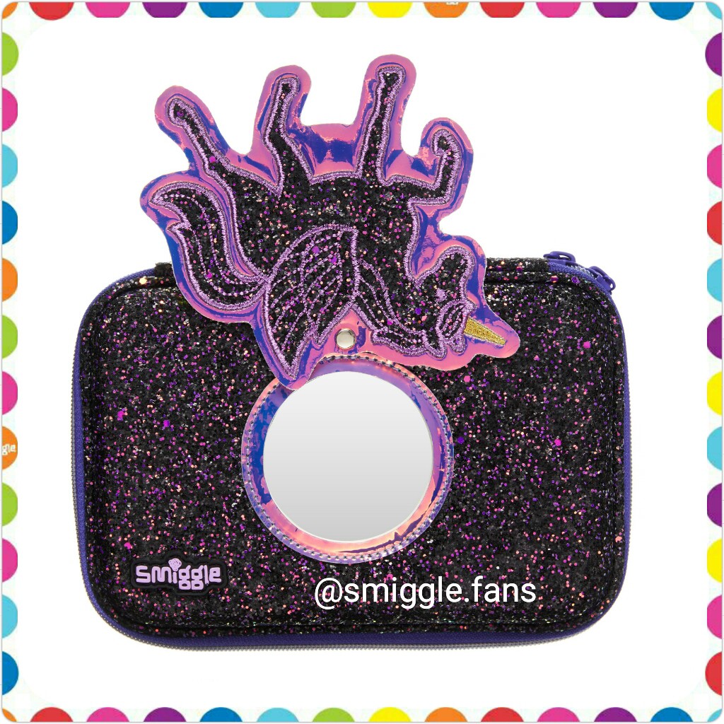 

Smiggle Glitz Unicorn Mirror Hardtop Pencil Case