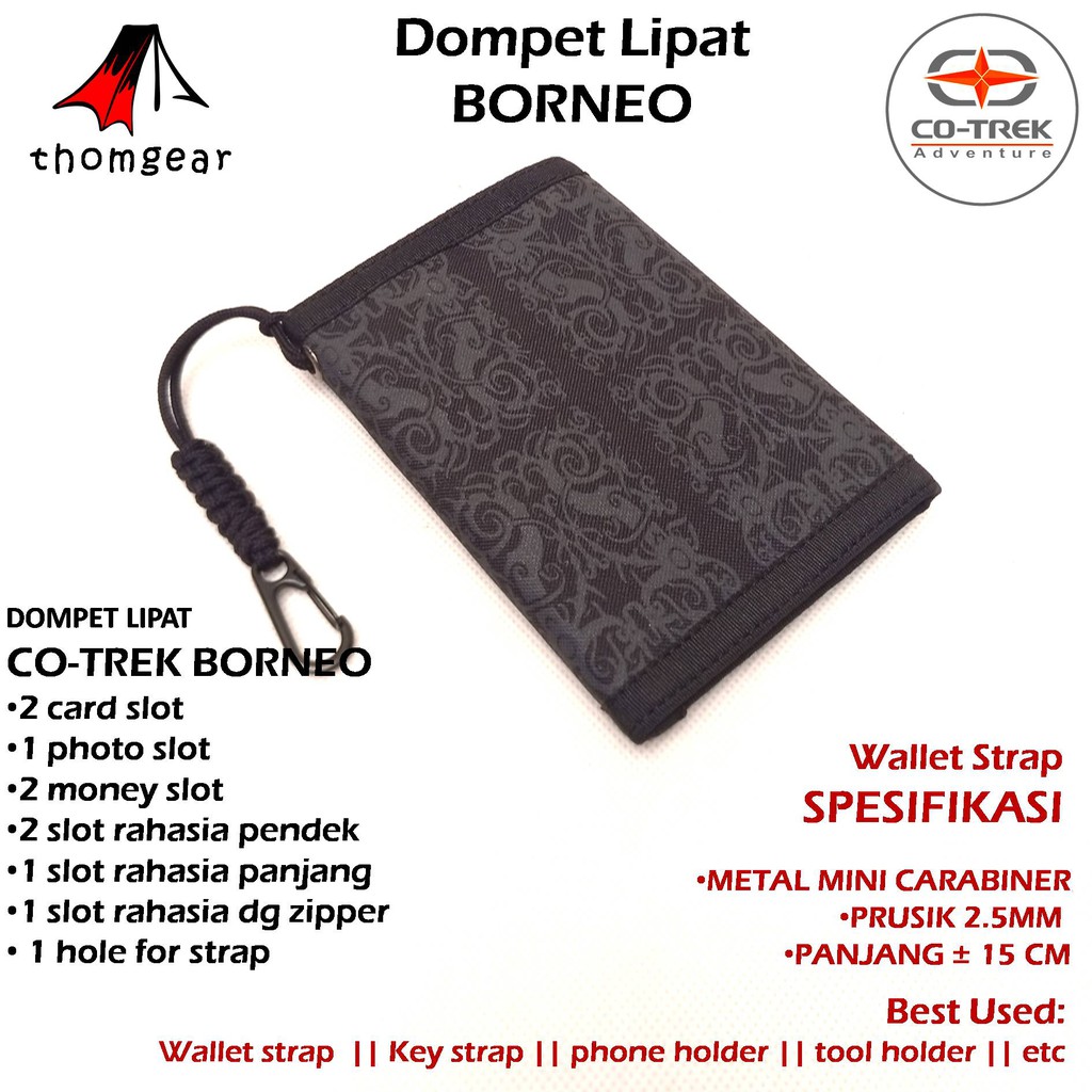 Thomgear Cotrek Dompet Lipat Borneo Bahan Cordura Original