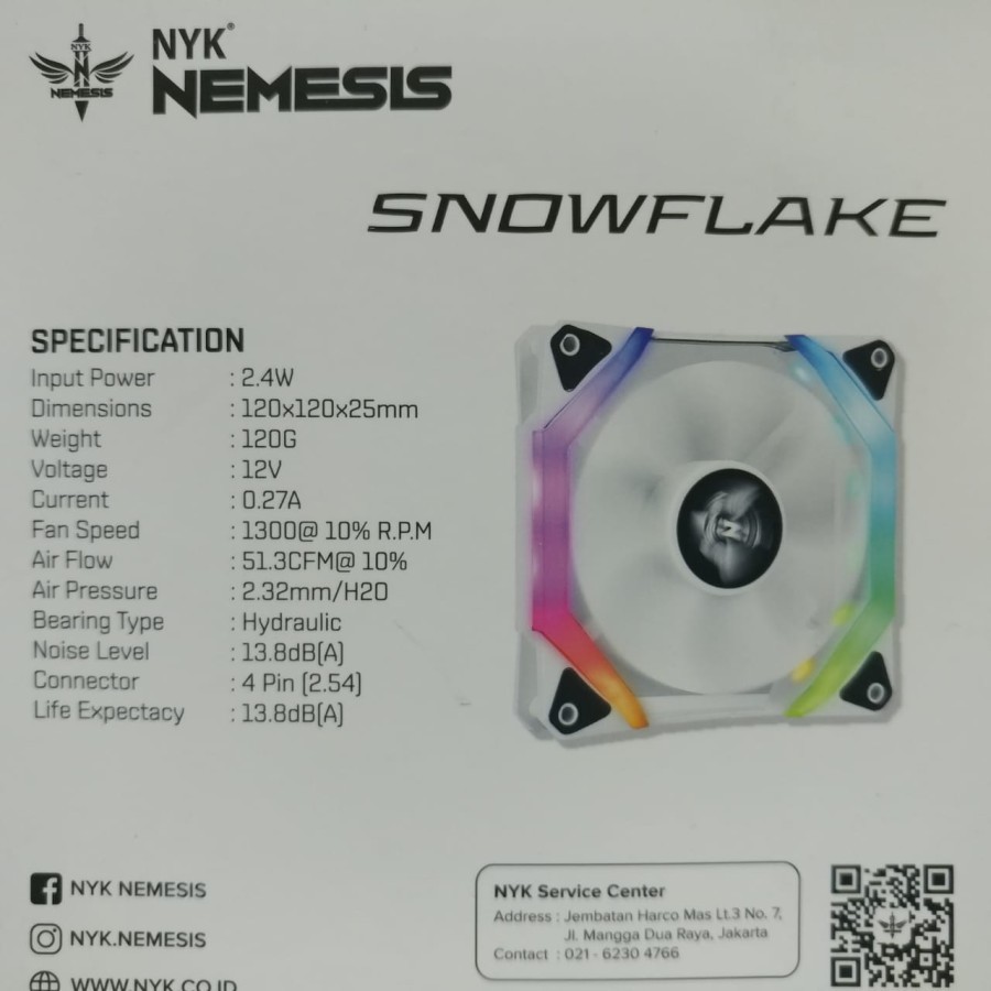 NYK Nemesis Fan Case SNOWFLAKE RGB Fan Casing Illumination Snow Flake