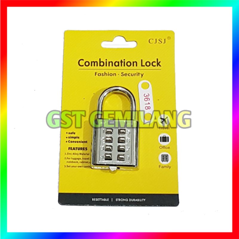 GEMBOK KODE ANGKA NOMER 4 DIGIT COMBINATION LOCK