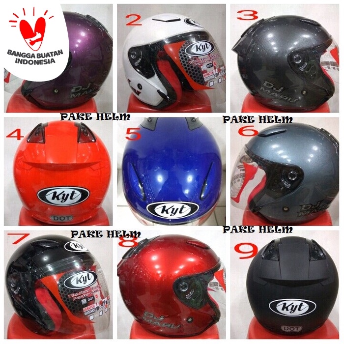 HELM KYT DJ MARU SOLID 9 WARNA