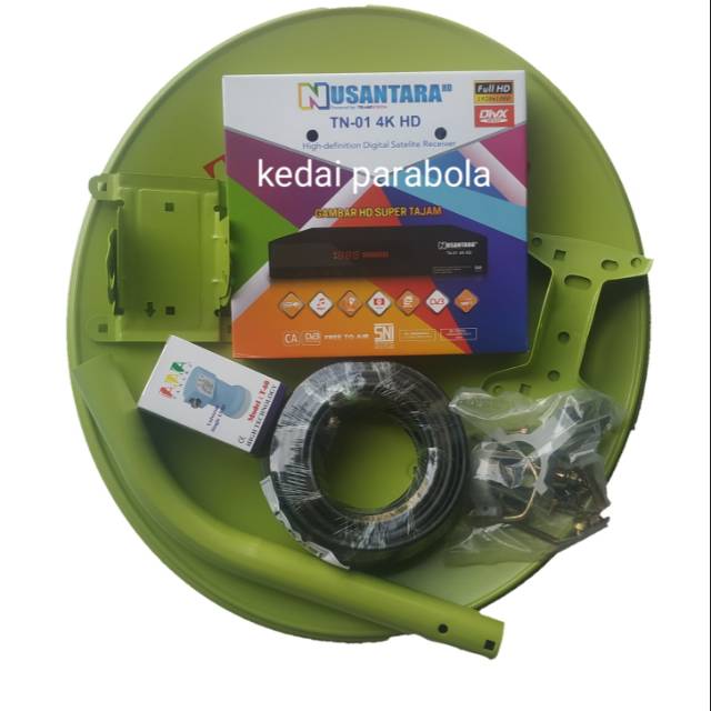 Paket Parabola mini 45 cm + Receiver parabola nusantara hd tranvision