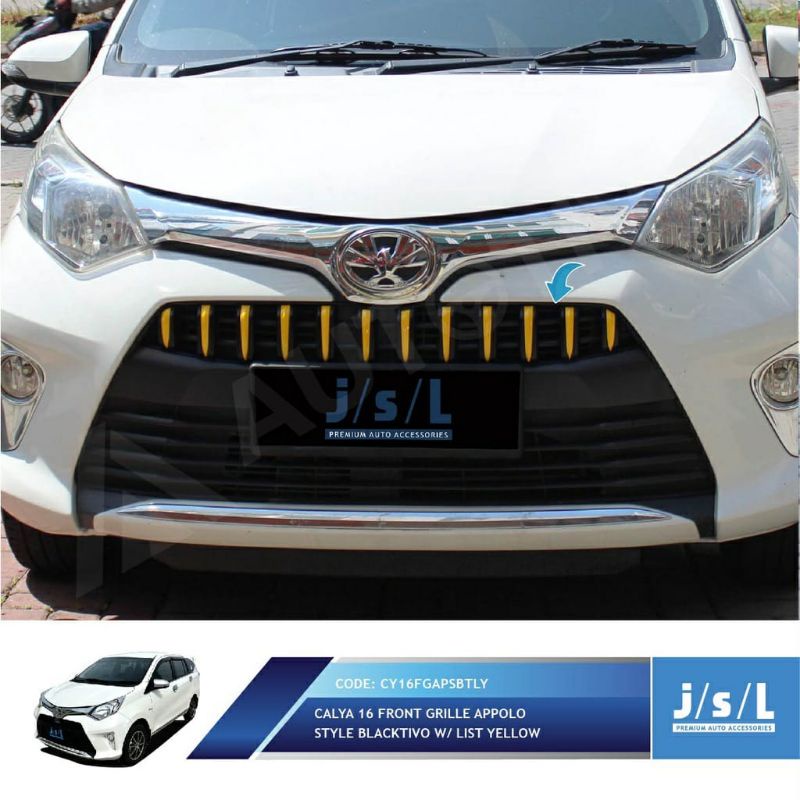 grill depan Calya Apollo hitam list merah silver abu kuning chrome hitam putih gold biru jsl