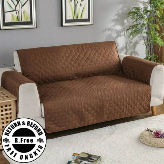 Sofa Protector Couch Coat Waterproof Cover Sofa Reversible Washable Shopee Indonesia