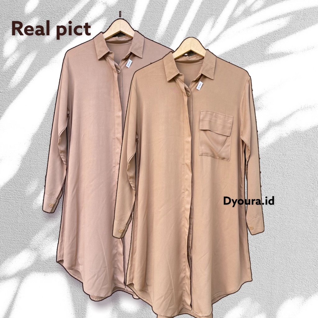 Long Shirt Kemeja Rayon  / Atasan Muslim Wanita